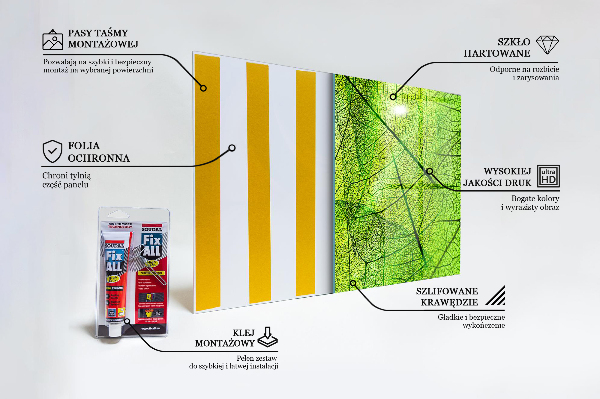 Crédence en verre avec motif Texture de feuille verte
