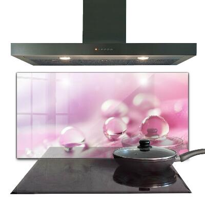 Crédence en verre avec motif Gouttes de rosée sur une fleur rose