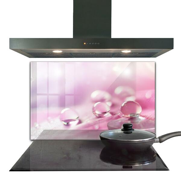 Crédence en verre avec motif Gouttes de rosée sur une fleur rose