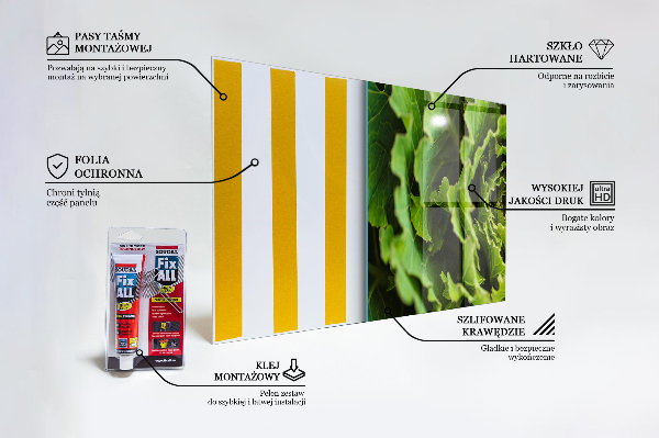 Crédence en verre avec motif Feuilles de fleurs de chou
