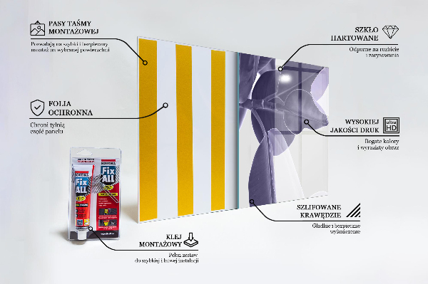 Crédence cuisine en verre Illustration de feuilles exotiques
