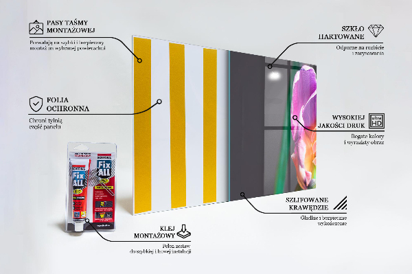 Panneau pour cuisine Fleur arc-en-ciel colorée