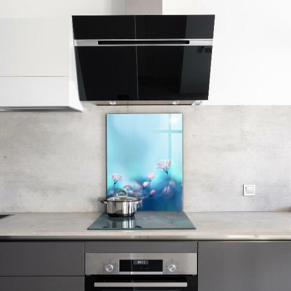 Crédence cuisine en verre Fleurs derrière le brouillard matinal