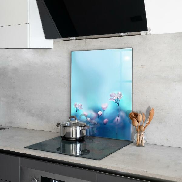 Crédence cuisine en verre Fleurs derrière le brouillard matinal