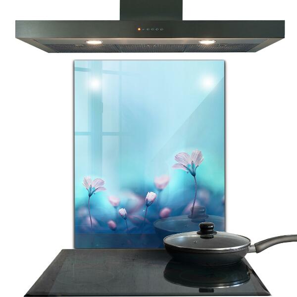 Crédence cuisine en verre Fleurs derrière le brouillard matinal