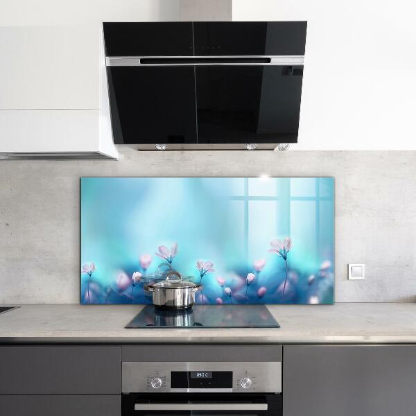 Crédence cuisine en verre Fleurs derrière le brouillard matinal