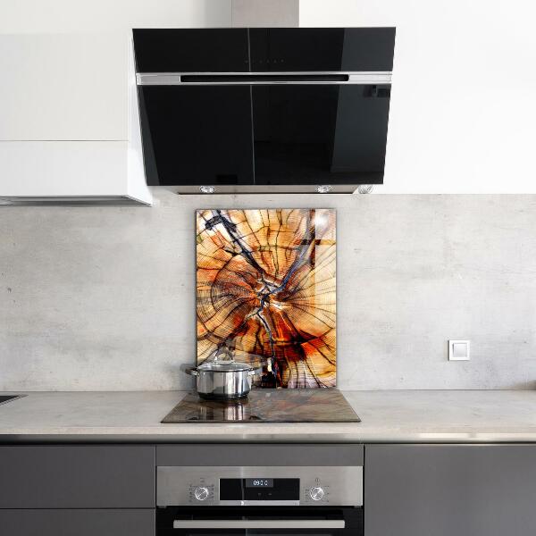 Verre pour crédence Grains de bois naturels