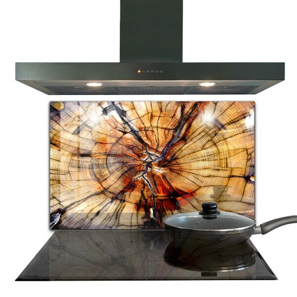 Verre pour crédence Grains de bois naturels