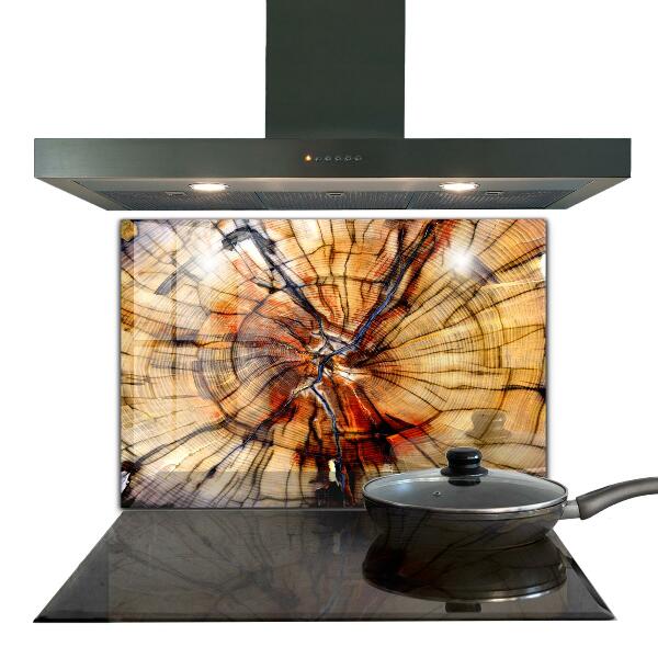 Verre pour crédence Grains de bois naturels