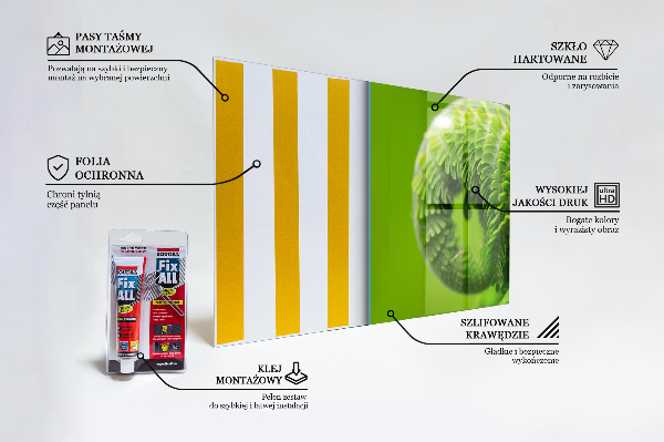 Verre pour crédence Feuille de fougère verte