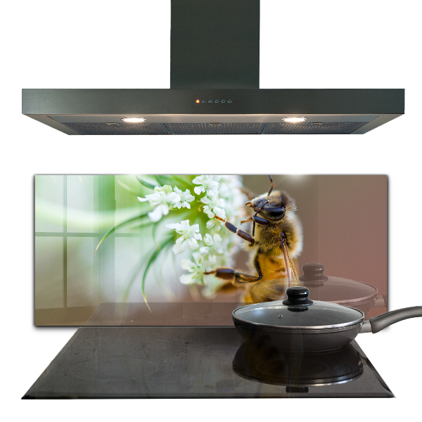 Crédence cuisine en verre Abeille collectant du pollen