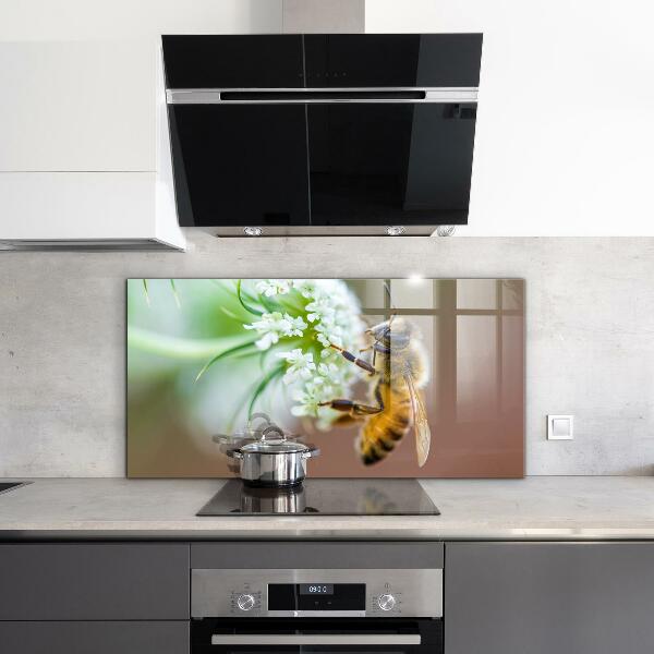 Crédence cuisine en verre Abeille collectant du pollen