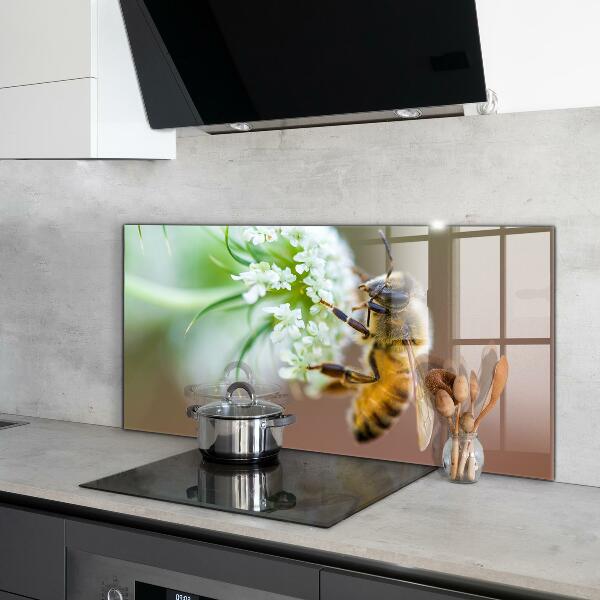 Crédence cuisine en verre Abeille collectant du pollen