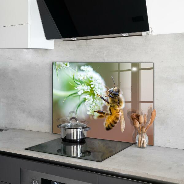 Crédence cuisine en verre Abeille collectant du pollen