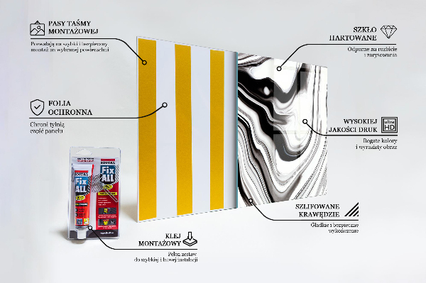 Crédence cuisine en verre Aquarelle noir et blanc