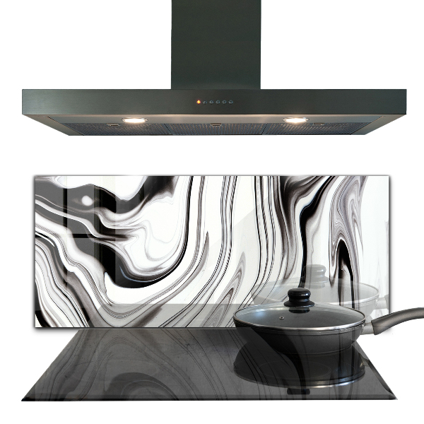 Crédence cuisine en verre Aquarelle noir et blanc