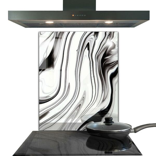 Crédence cuisine en verre Aquarelle noir et blanc