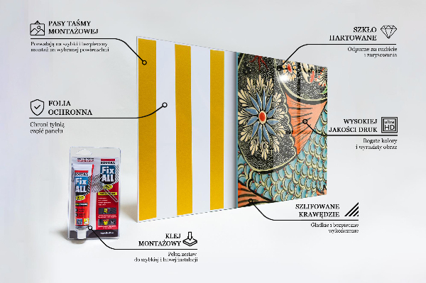 Crédence cuisine en verre Mosaïque poisson céramique vintage