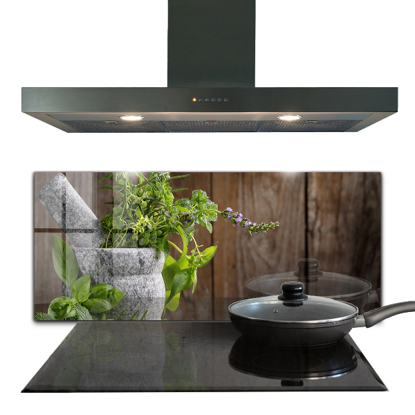 Crédence cuisine en verre Épices de mortier de pierre