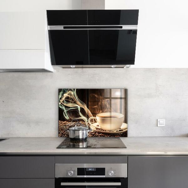 Crédence cuisine en verre Une tasse de café aromatique