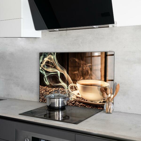Crédence cuisine en verre Une tasse de café aromatique