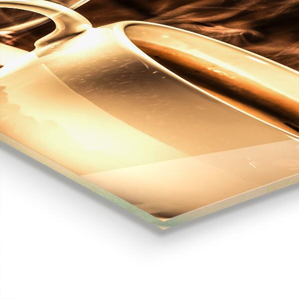 Crédence cuisine en verre Une tasse de café aromatique