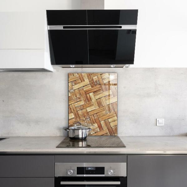 Crédence en verre Rotin de bambou tressé asie