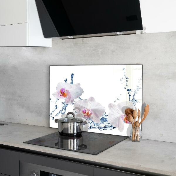 Verre pour crédence Orchidée arrosée d'eau
