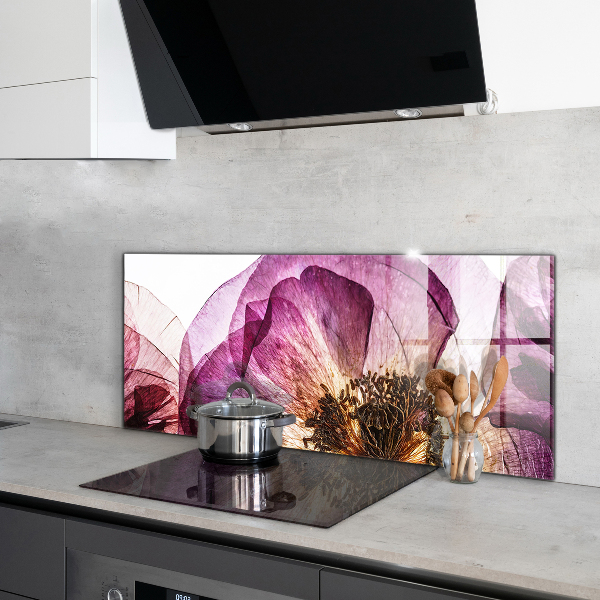 Verre pour crédence Détails des fleurs délicates