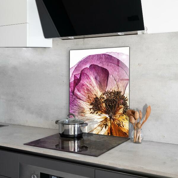 Verre pour crédence Détails des fleurs délicates