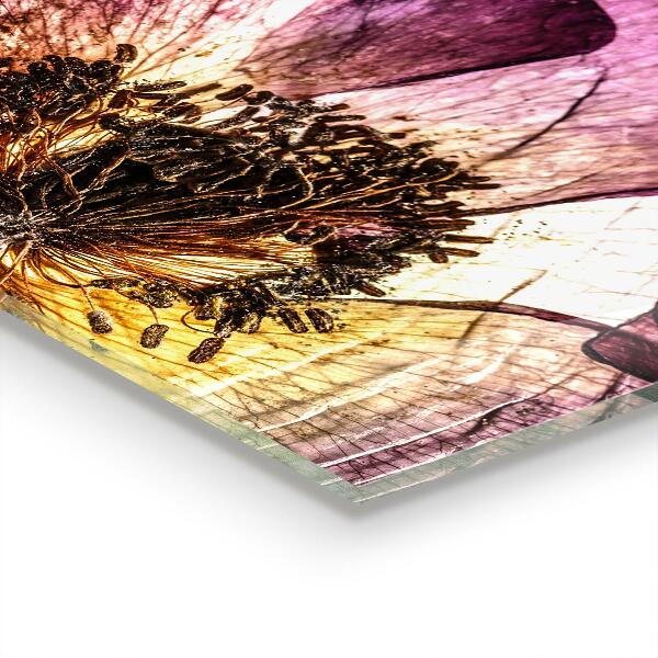 Verre pour crédence Détails des fleurs délicates