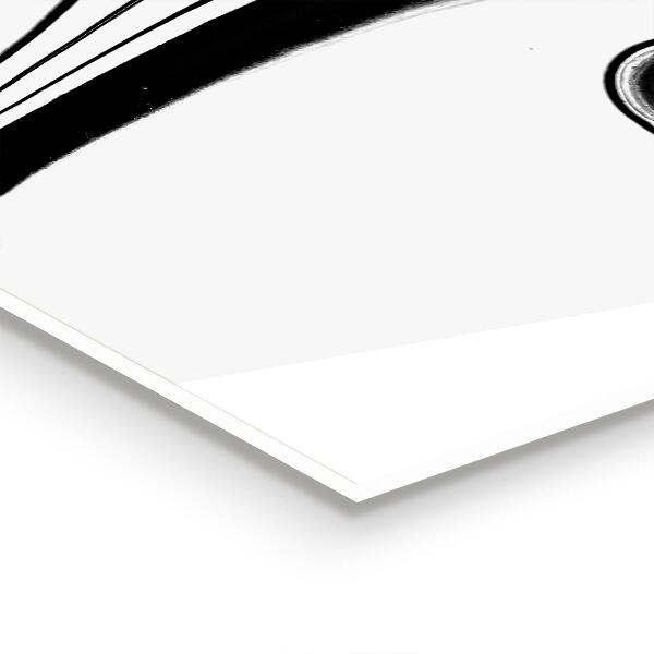 Crédence cuisine en verre Lignes noires en marbre blanc