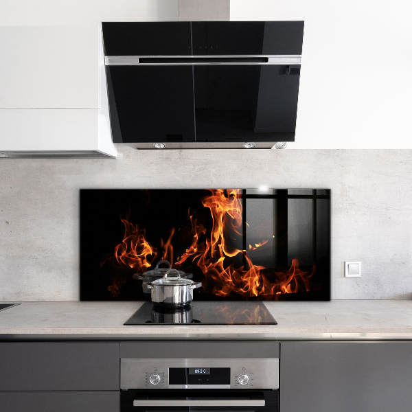 Crédence en verre Flammes chaudes d'un feu de camp