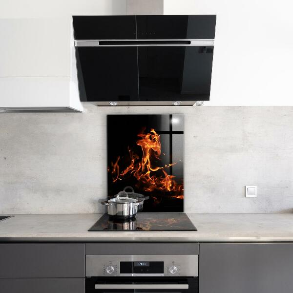 Crédence en verre Flammes chaudes d'un feu de camp