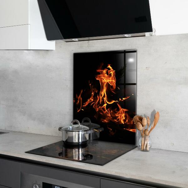 Crédence en verre Flammes chaudes d'un feu de camp