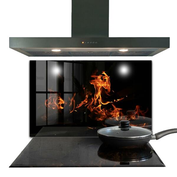 Crédence en verre Flammes chaudes d'un feu de camp