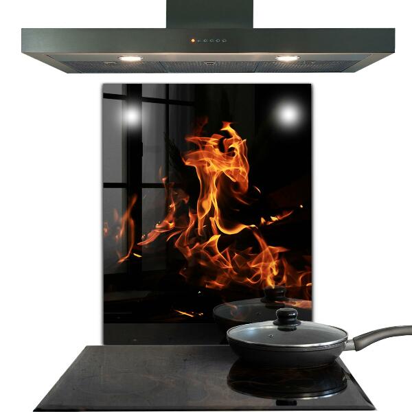 Crédence en verre Flammes chaudes d'un feu de camp