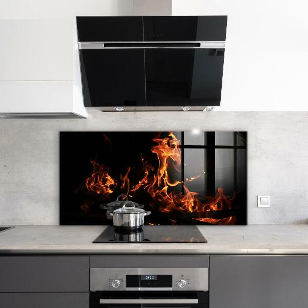 Crédence en verre Flammes chaudes d'un feu de camp