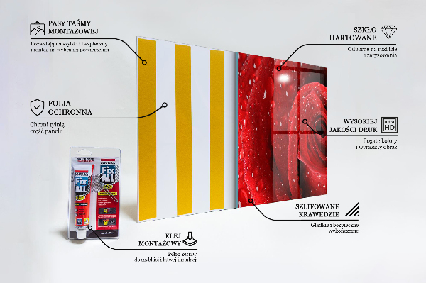 Crédence cuisine en verre Gouttes de rosée sur une rose rouge