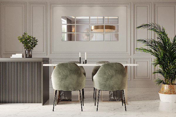 Carrelage miroir mural 6 pce 30x16 cm