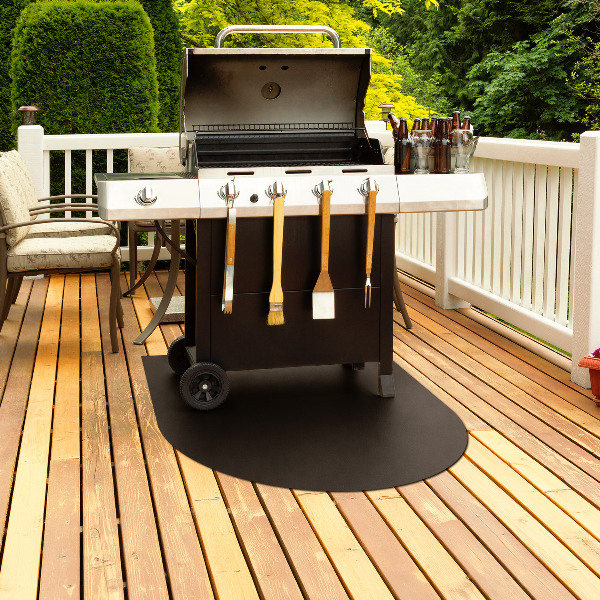 Tôle de protection semi-ovale pour barbecue 80x90 cm