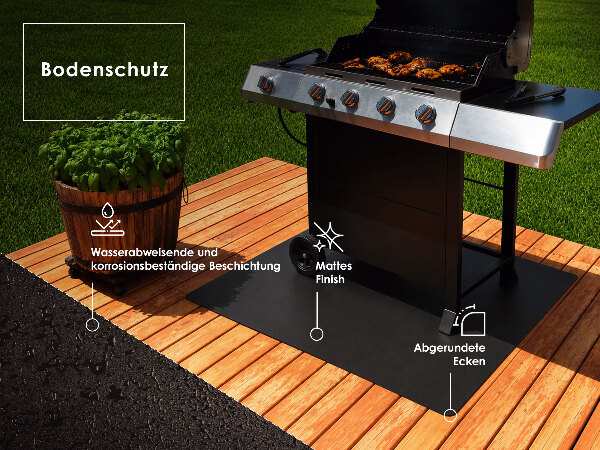 Semi-ovale tôle de protection pour barbecue 80x90 cm