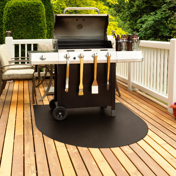 Semi-ovale plaque protection sol barbecue 100x100 cm