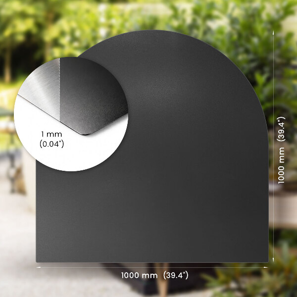 Plaque de protection de sol semi-ovale pour barbecue 100x100 cm