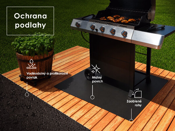 Semi-ovale plaque protection sol barbecue 100x100 cm