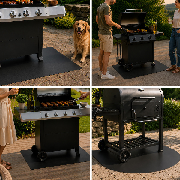 Rectangulaire tôle sous le barbecue 100x70 cm