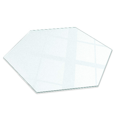 Vitre sous poêle à bois hexagonale semi-transparente h40 cm