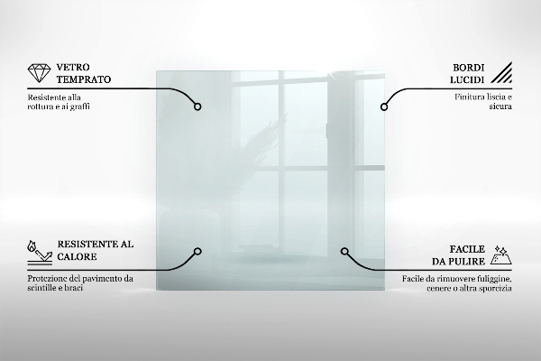Plaque de sol en verre pour poêle 50x50 cm