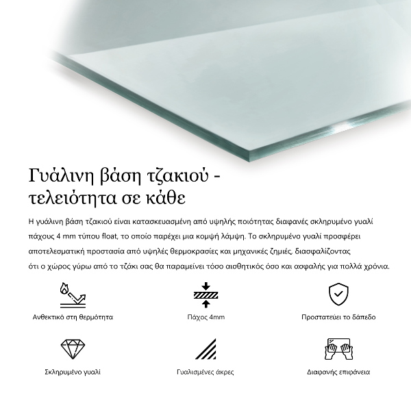 Plaque de sol en verre pour poêle 50x50 cm