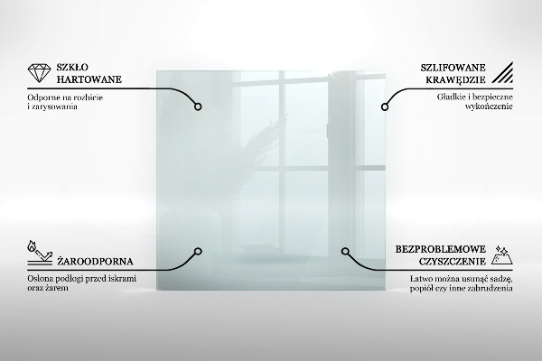 Plaque de sol en verre pour poêle 50x50 cm
